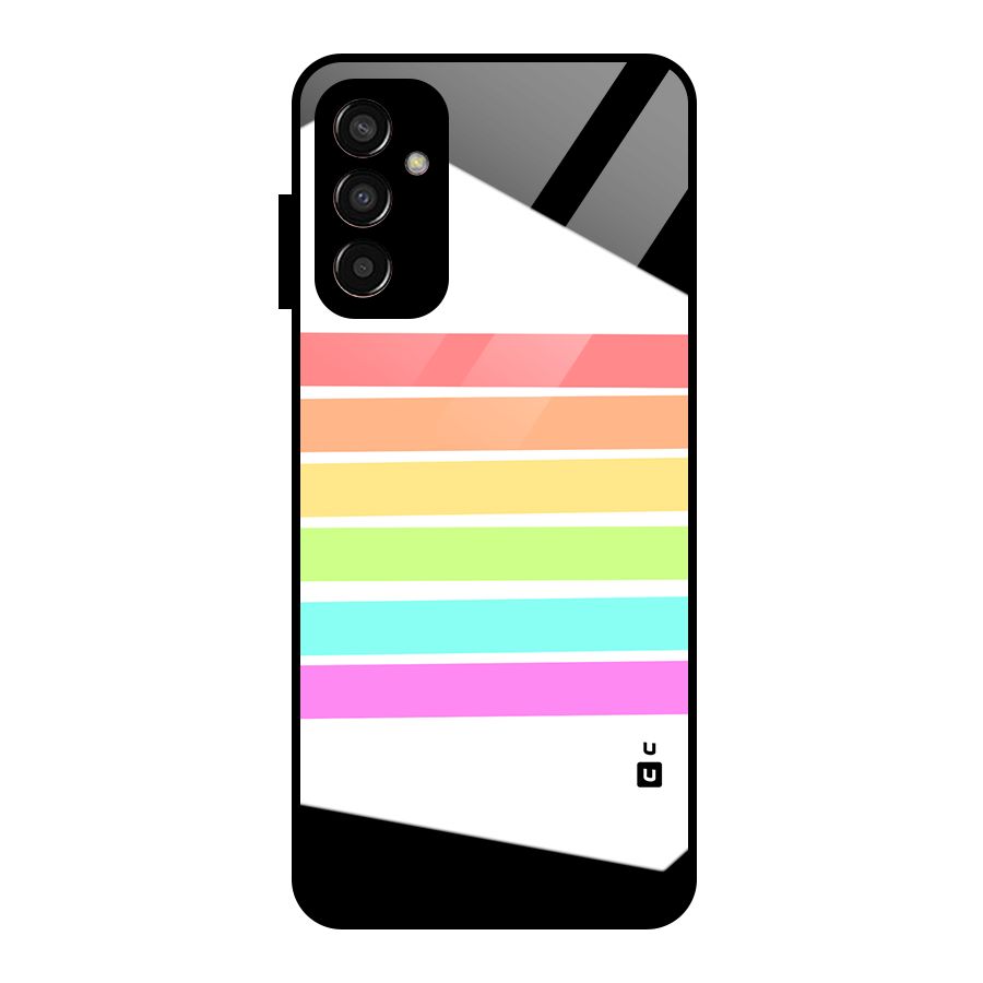 Pastel Pride Horizontal Stripes Glass Back Case for Galaxy F13