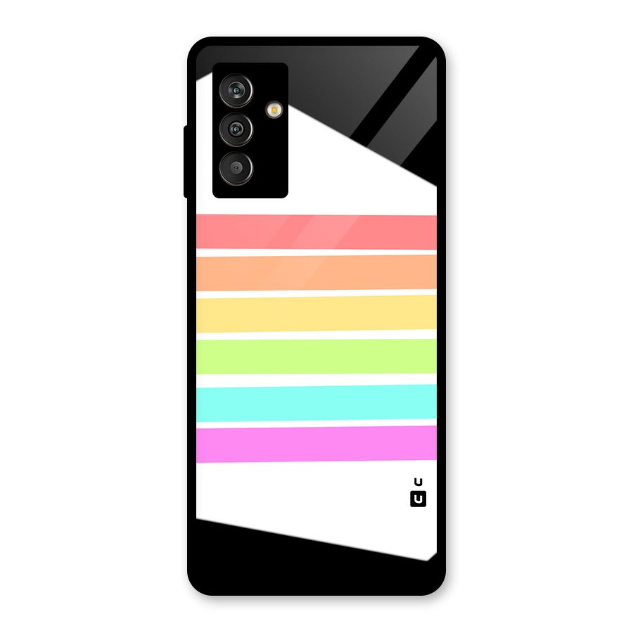 Pastel Pride Horizontal Stripes Glass Back Case for Galaxy M13