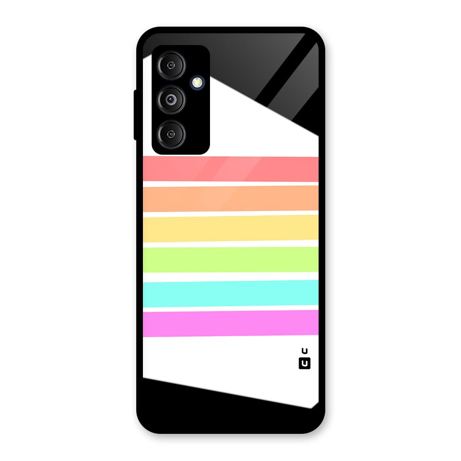 Pastel Pride Horizontal Stripes Glass Back Case for Galaxy M14 5G