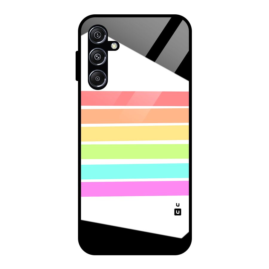 Pastel Pride Horizontal Stripes Glass Back Case for Galaxy M34 5G