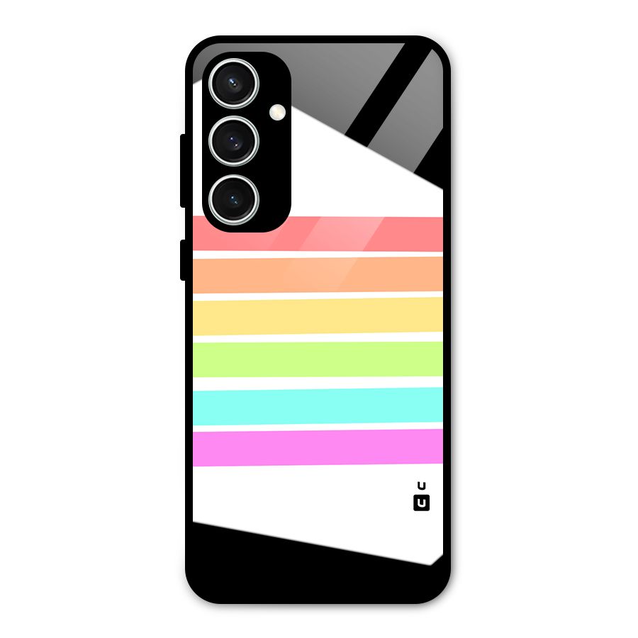 Pastel Pride Horizontal Stripes Glass Back Case for Galaxy S23 FE