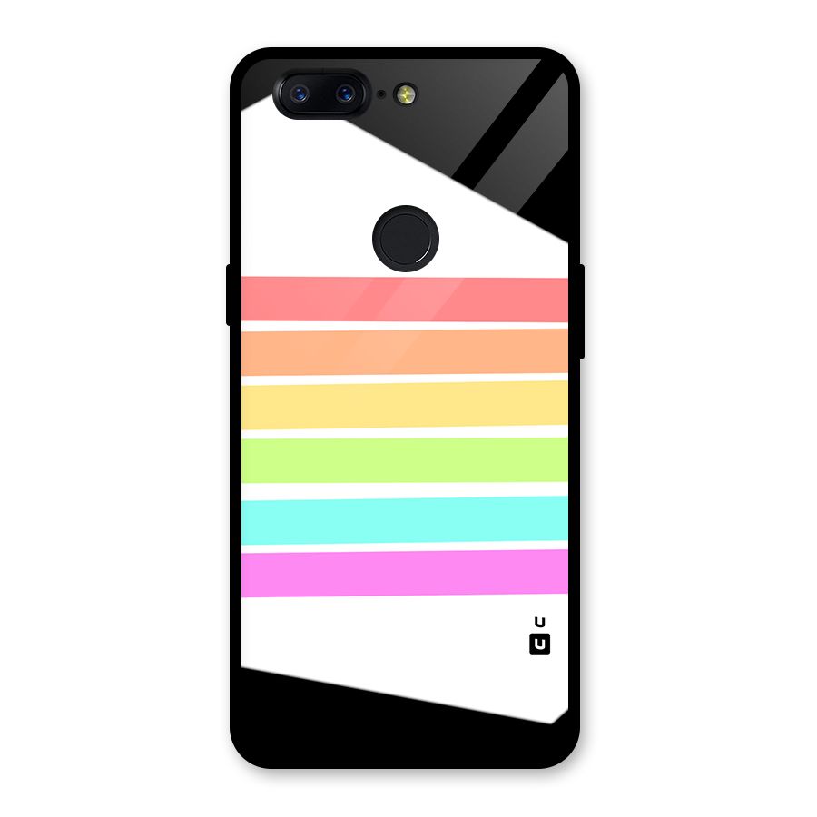 Pastel Pride Horizontal Stripes Glass Back Case for OnePlus 5T