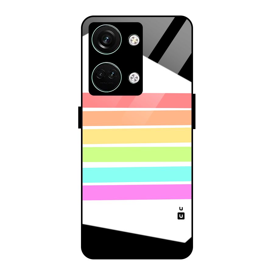 Pastel Pride Horizontal Stripes Glass Back Case for Oneplus Nord 3