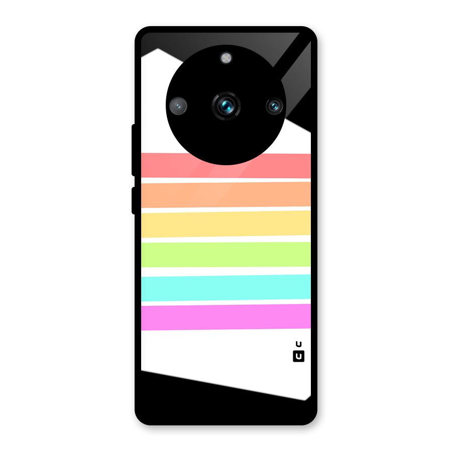 Pastel Pride Horizontal Stripes Glass Back Case for Realme 11 Pro Plus