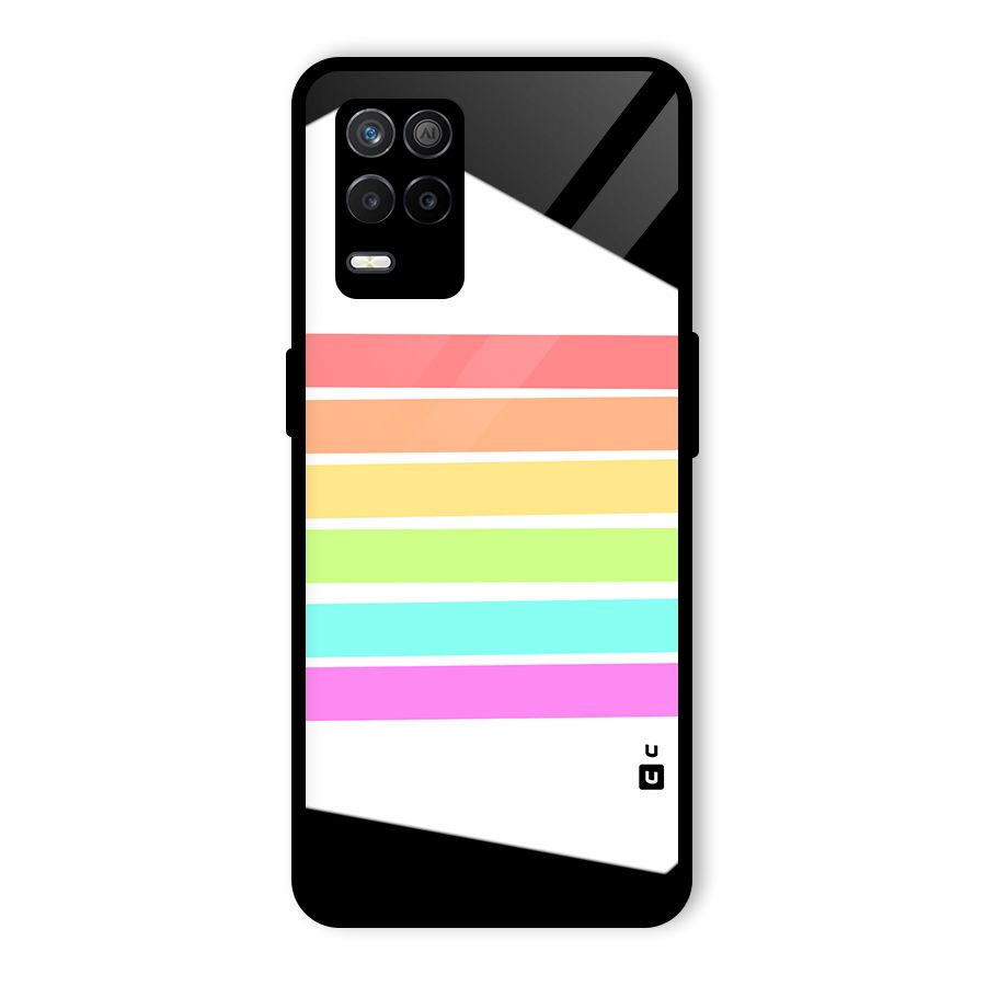 Pastel Pride Horizontal Stripes Glass Back Case for Realme 8s 5G