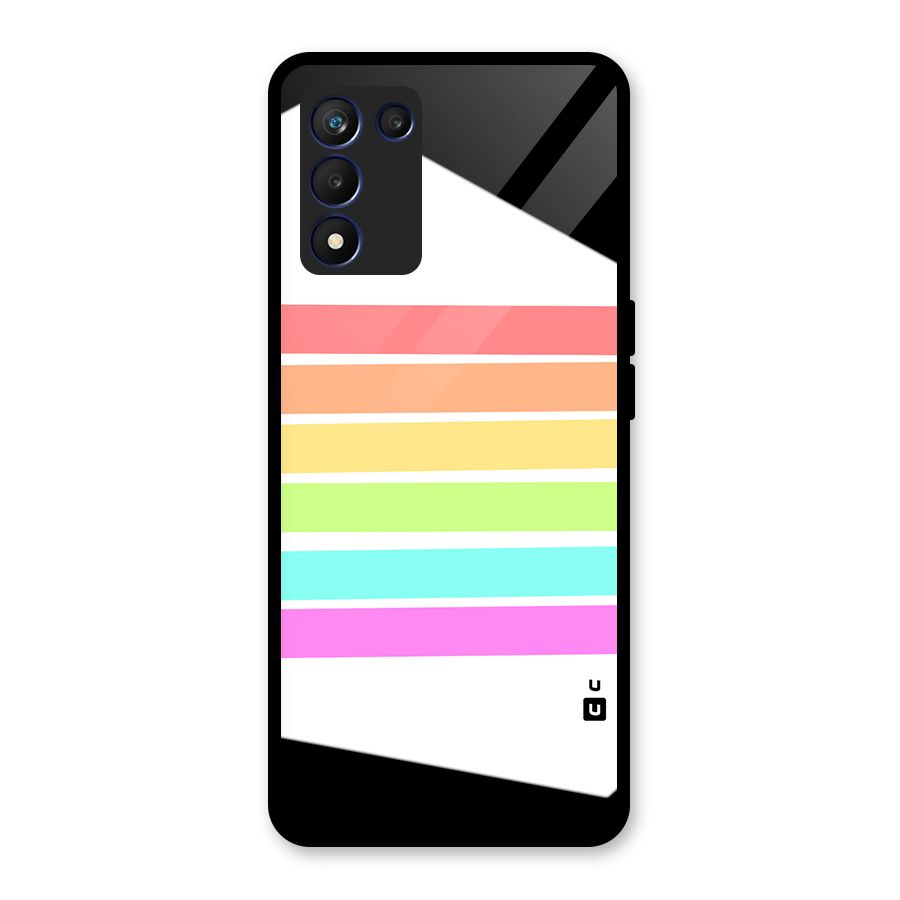 Pastel Pride Horizontal Stripes Glass Back Case for Realme 9 5G Speed