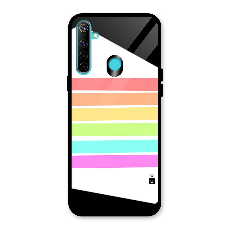 Pastel Pride Horizontal Stripes Glass Back Case for Realme Narzo 10