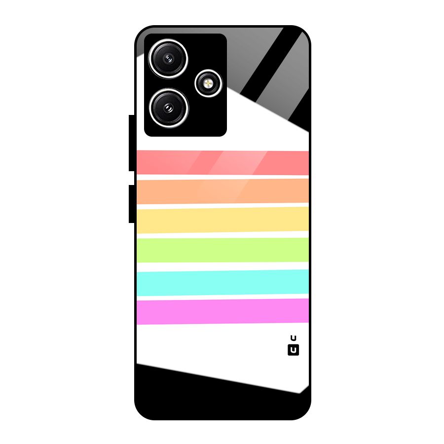Pastel Pride Horizontal Stripes Glass Back Case for Redmi 12 5G