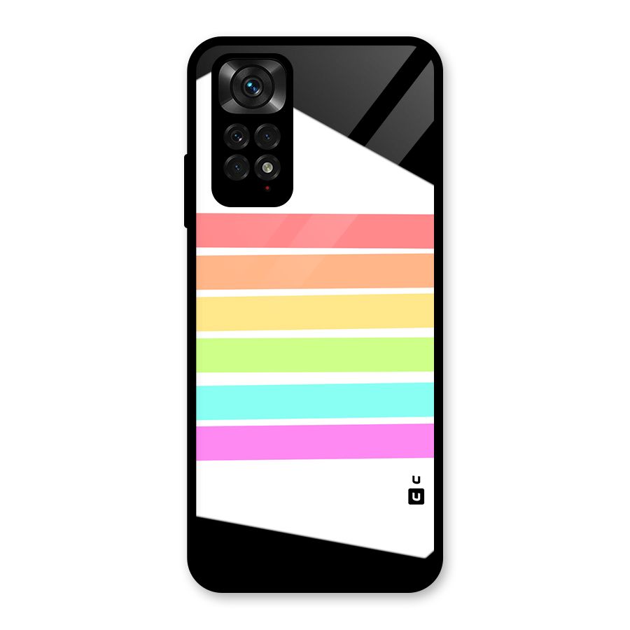 Pastel Pride Horizontal Stripes Glass Back Case for Redmi Note 11S