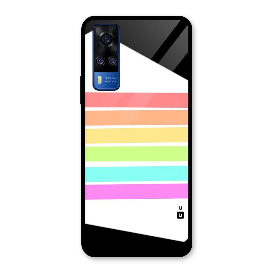Pastel Pride Horizontal Stripes Glass Back Case for Vivo Y31
