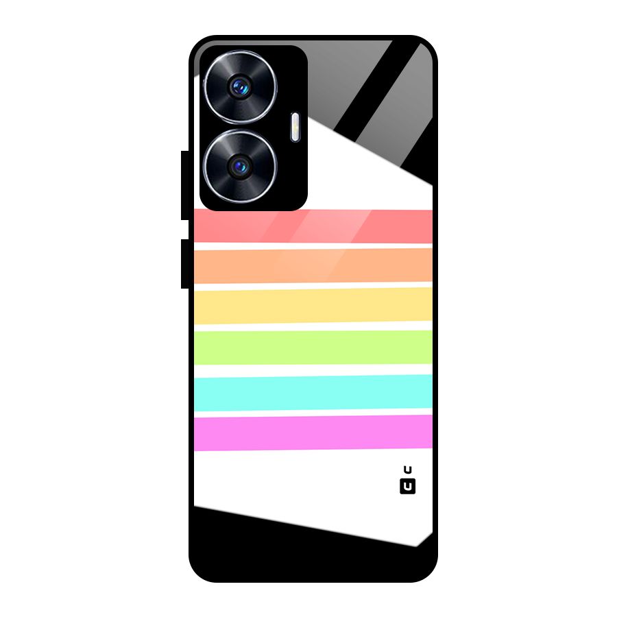 Pastel Pride Horizontal Stripes Glass Back Case for realme C55