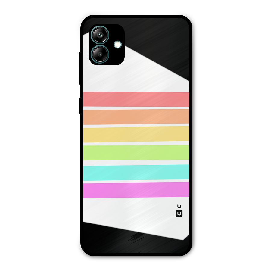 Pastel Pride Horizontal Stripes Metal Back Case for Galaxy A04