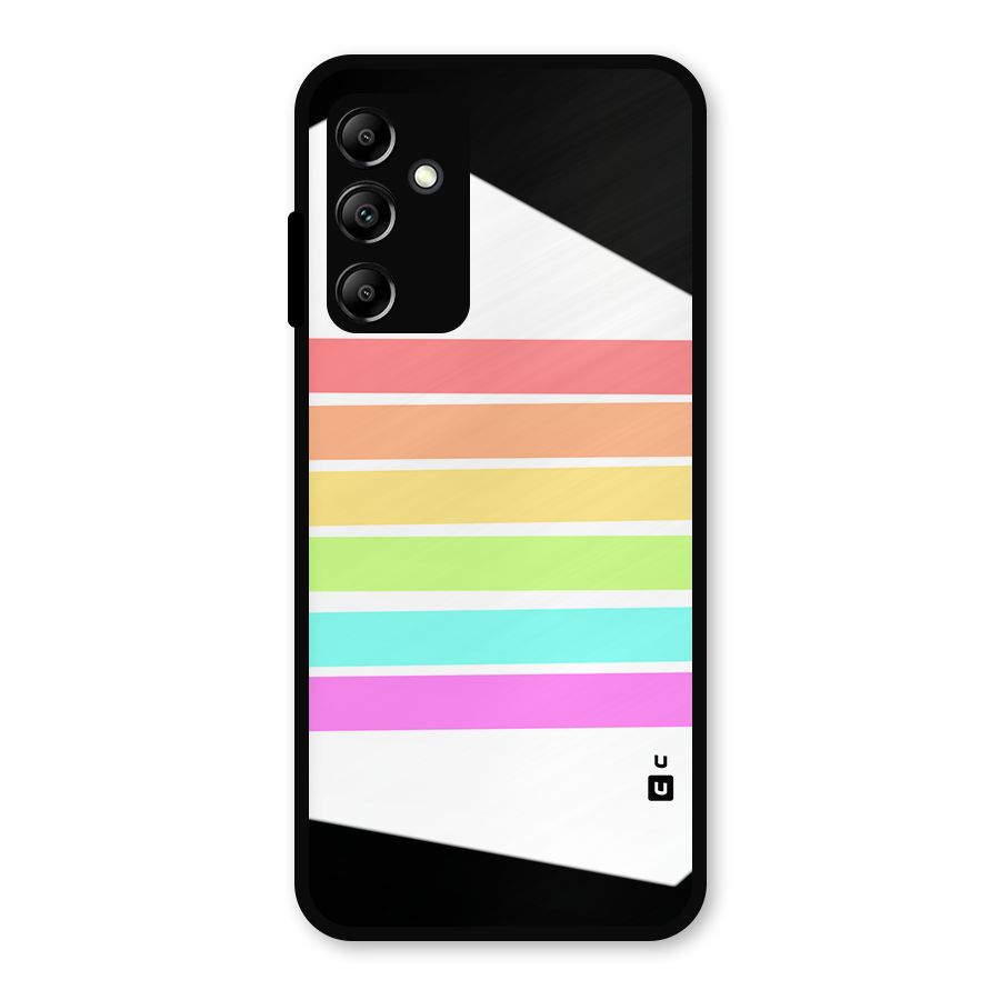 Pastel Pride Horizontal Stripes Metal Back Case for Galaxy A14 5G