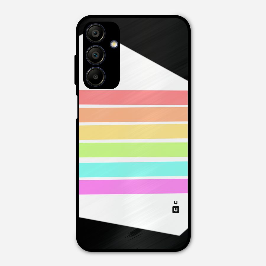 Pastel Pride Horizontal Stripes Metal Back Case for Galaxy A15 5G