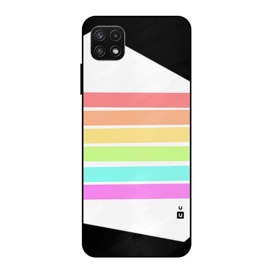 Pastel Pride Horizontal Stripes Metal Back Case for Galaxy A22 5G