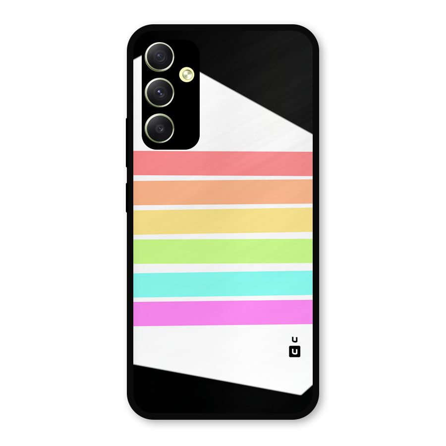 Pastel Pride Horizontal Stripes Metal Back Case for Galaxy A34