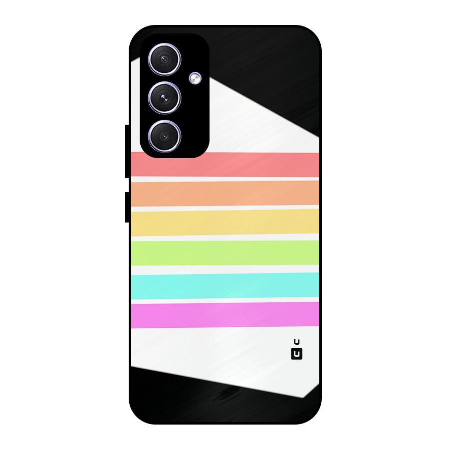 Pastel Pride Horizontal Stripes Metal Back Case for Galaxy A54