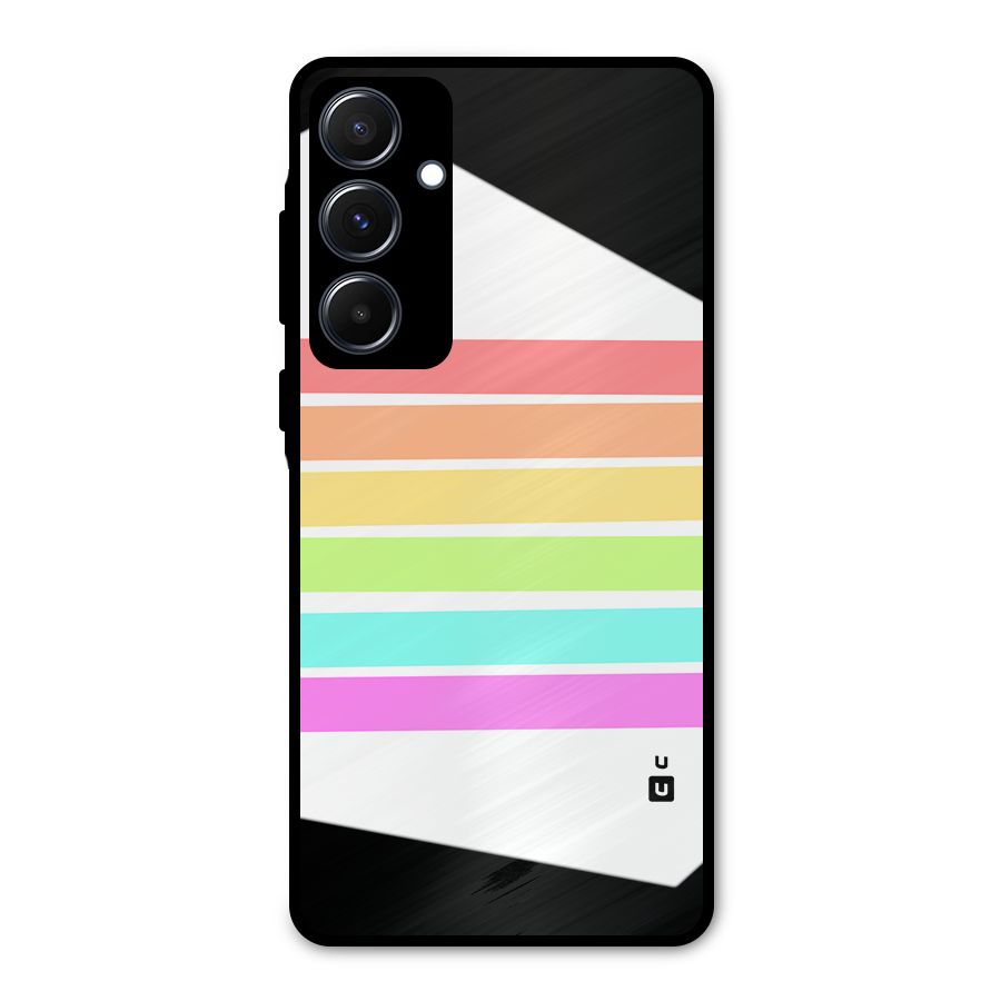 Pastel Pride Horizontal Stripes Metal Back Case for Galaxy A55