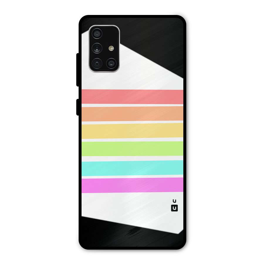 Pastel Pride Horizontal Stripes Metal Back Case for Galaxy A71