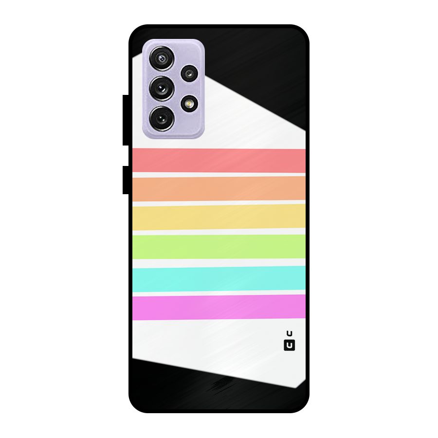Pastel Pride Horizontal Stripes Metal Back Case for Galaxy A72