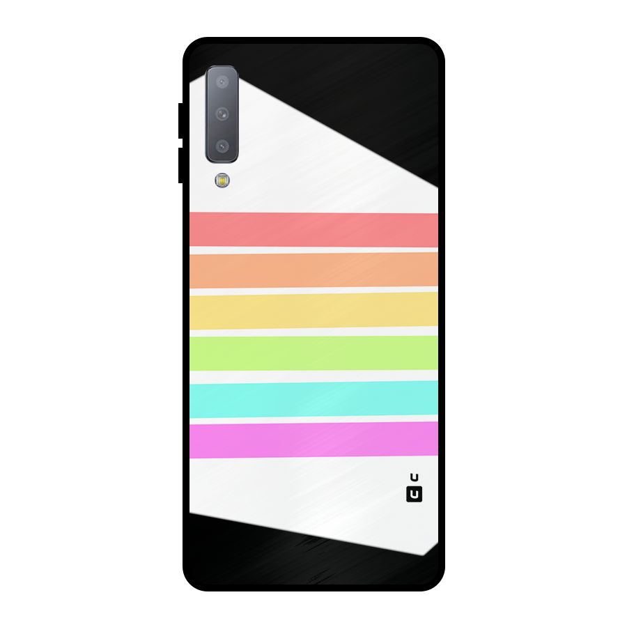 Pastel Pride Horizontal Stripes Metal Back Case for Galaxy A7 (2018)