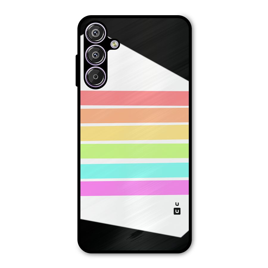 Pastel Pride Horizontal Stripes Metal Back Case for Galaxy M15