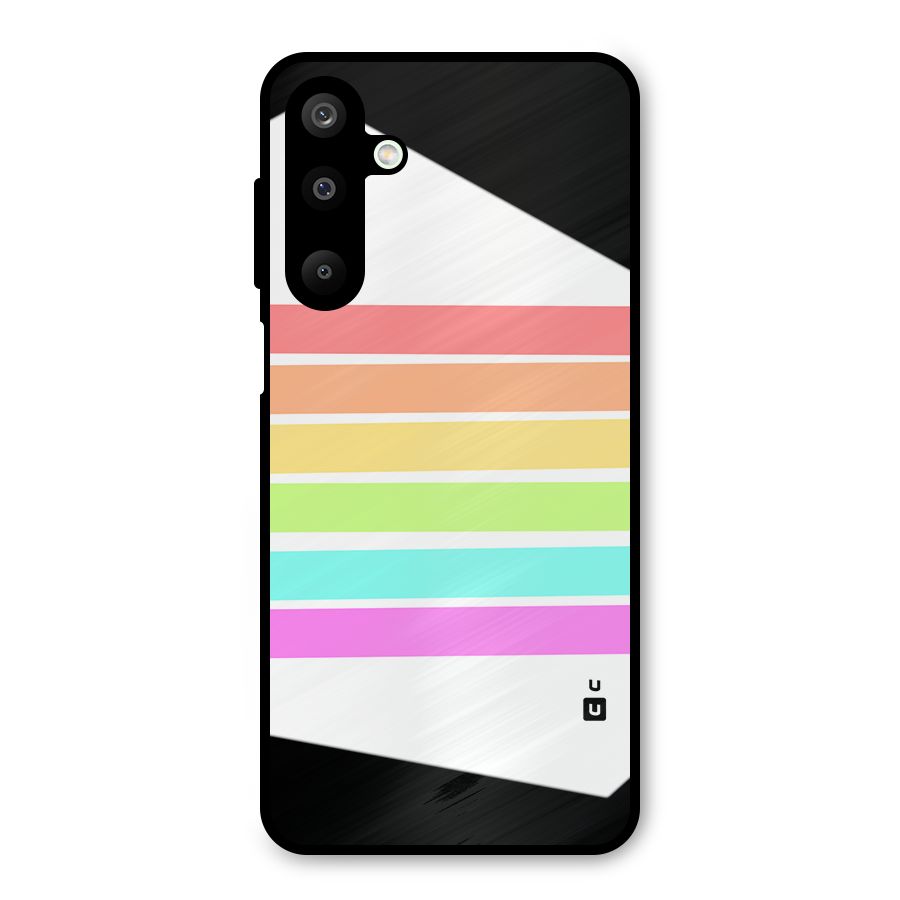 Pastel Pride Horizontal Stripes Metal Back Case for Galaxy M16