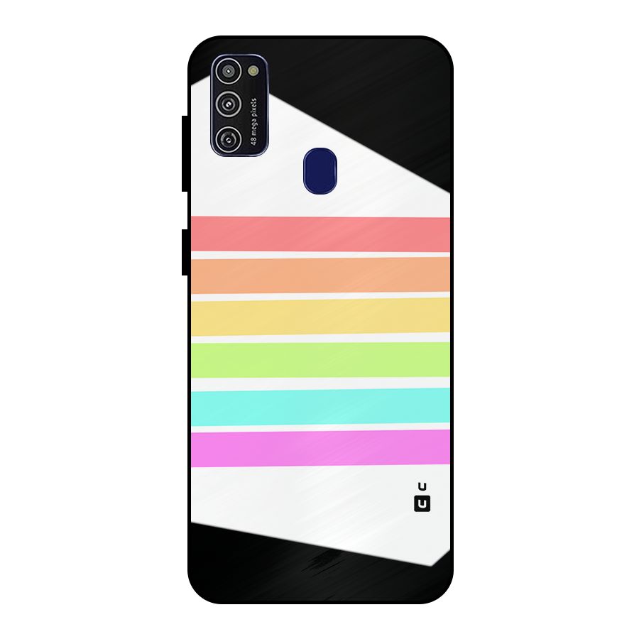 Pastel Pride Horizontal Stripes Metal Back Case for Galaxy M30s