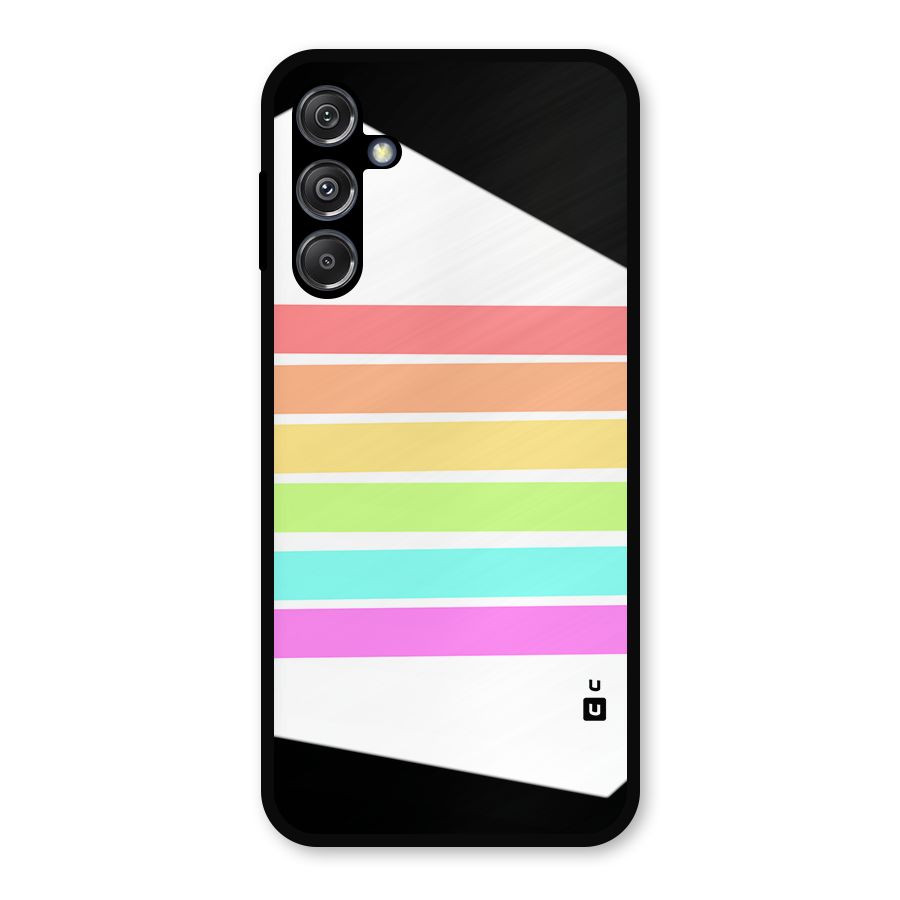 Pastel Pride Horizontal Stripes Metal Back Case for Galaxy M34 5G