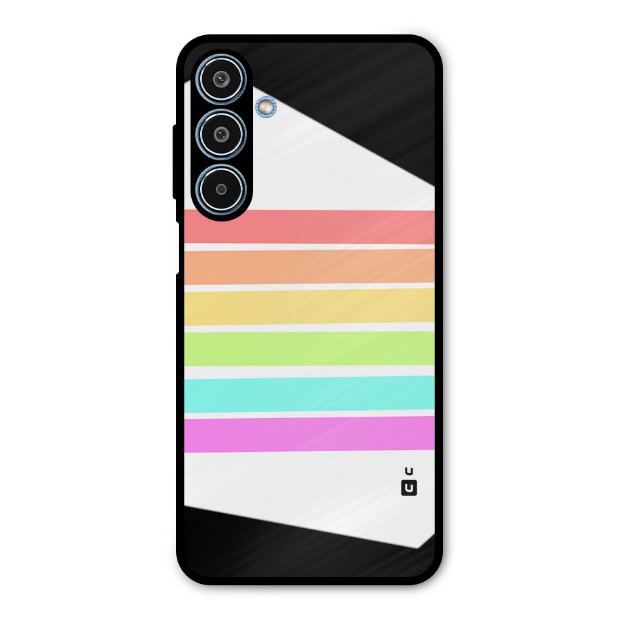 Pastel Pride Horizontal Stripes Metal Back Case for Galaxy M35