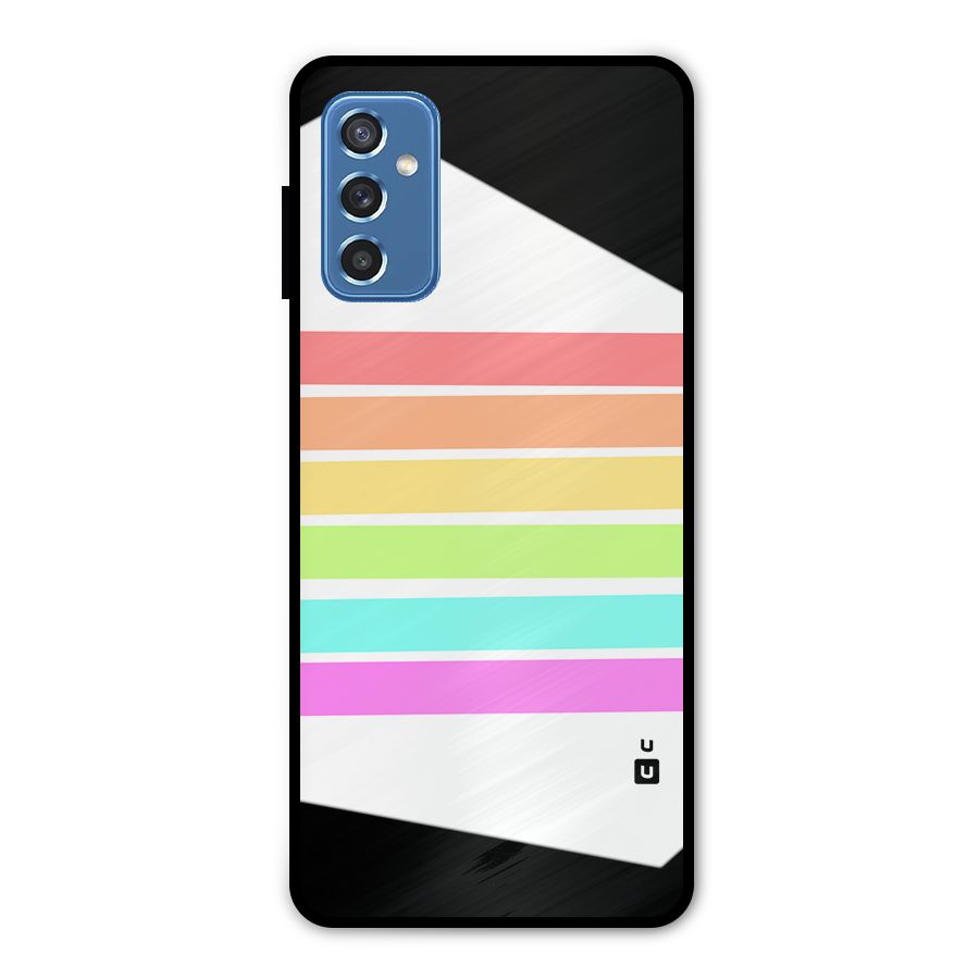 Pastel Pride Horizontal Stripes Metal Back Case for Galaxy M52 5G