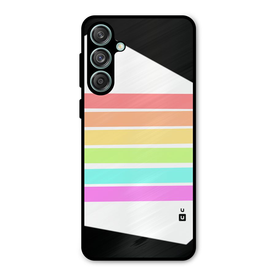Pastel Pride Horizontal Stripes Metal Back Case for Galaxy M55 5G
