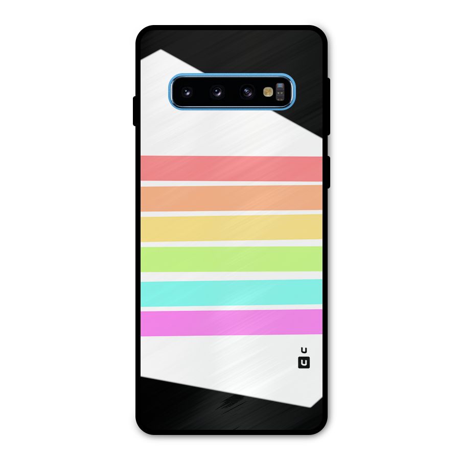 Pastel Pride Horizontal Stripes Metal Back Case for Galaxy S10