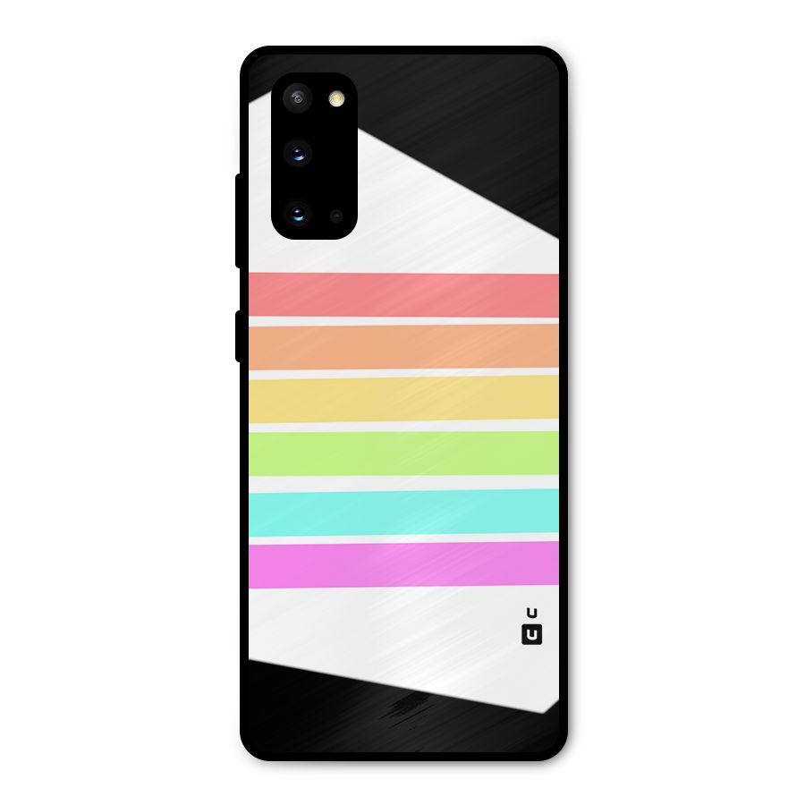 Pastel Pride Horizontal Stripes Metal Back Case for Galaxy S20