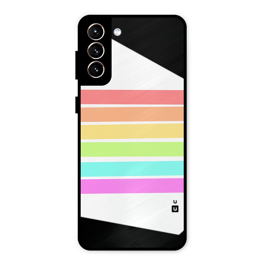 Pastel Pride Horizontal Stripes Metal Back Case for Galaxy S21 Plus