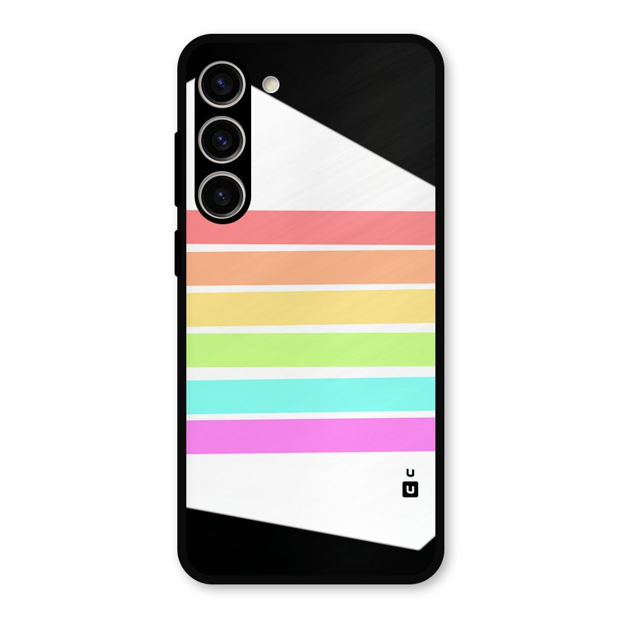 Pastel Pride Horizontal Stripes Metal Back Case for Galaxy S23 Plus