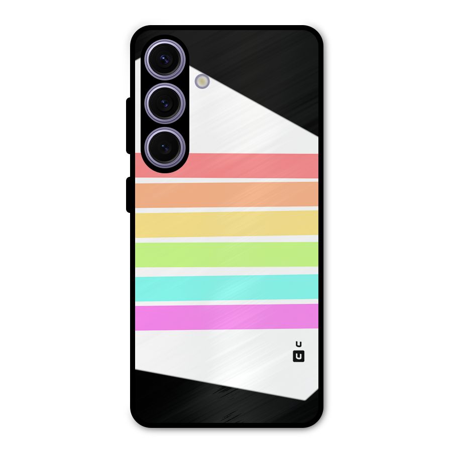 Pastel Pride Horizontal Stripes Metal Back Case for Galaxy S24