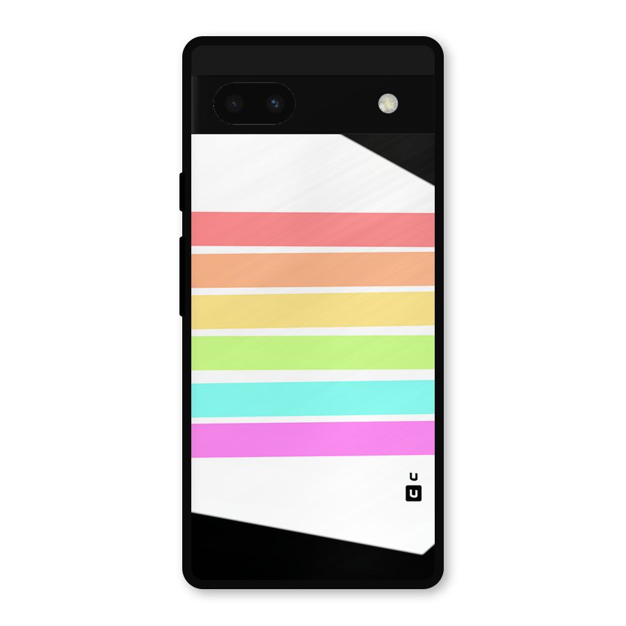 Pastel Pride Horizontal Stripes Metal Back Case for Google Pixel 6a