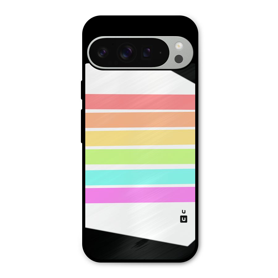 Pastel Pride Horizontal Stripes Metal Back Case for Google Pixel 9 Pro XL