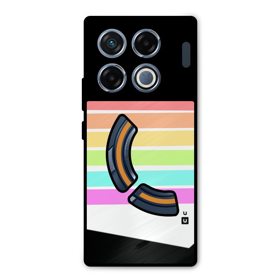 Pastel Pride Horizontal Stripes Metal Back Case for Infinix GT 20 Pro