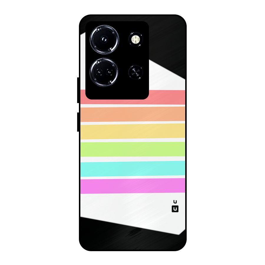 Pastel Pride Horizontal Stripes Metal Back Case for Infinix Note 30 5G
