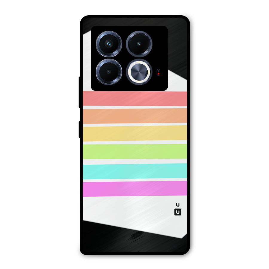 Pastel Pride Horizontal Stripes Metal Back Case for Infinix Note 40 5G