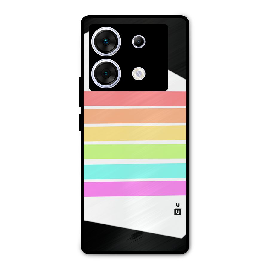 Pastel Pride Horizontal Stripes Metal Back Case for Infinix Zero 30 5G