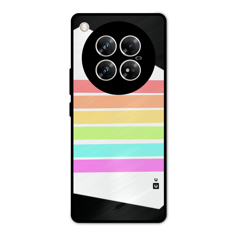 Pastel Pride Horizontal Stripes Metal Back Case for Infinix Zero 40 5G