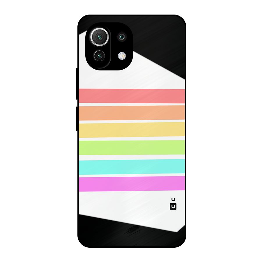 Pastel Pride Horizontal Stripes Metal Back Case for Mi 11 Lite NE 5G
