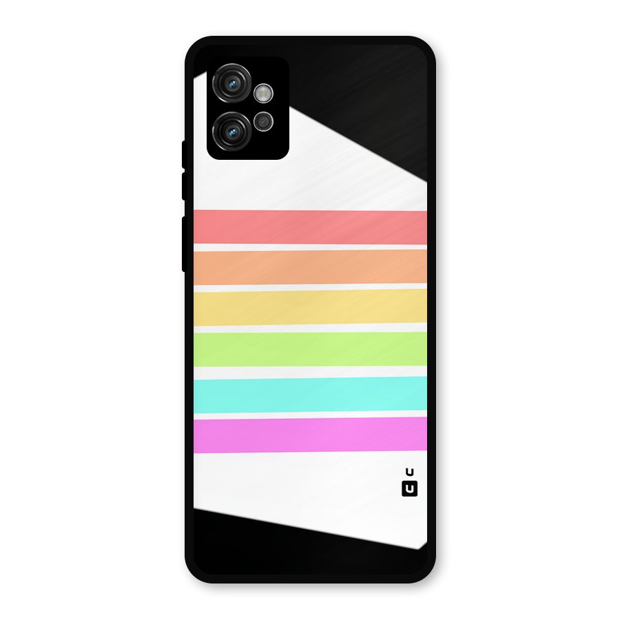 Pastel Pride Horizontal Stripes Metal Back Case for Moto G32