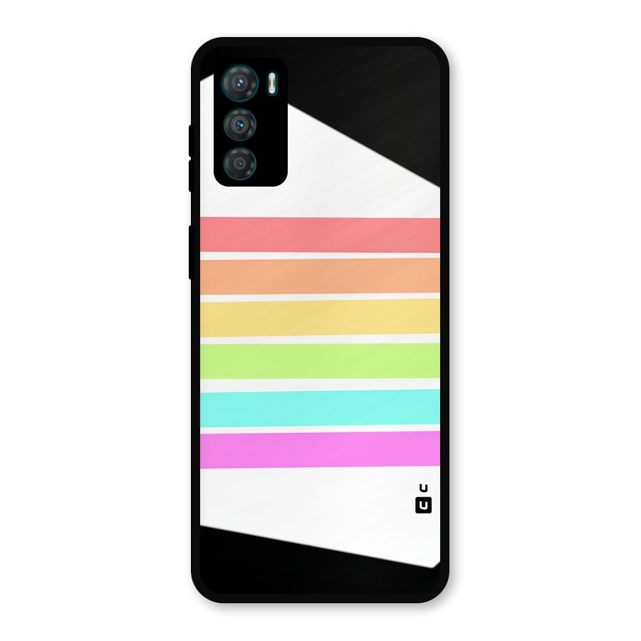 Pastel Pride Horizontal Stripes Metal Back Case for Moto G42