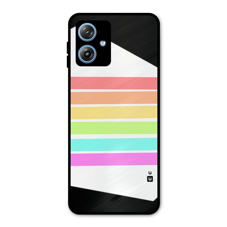 Pastel Pride Horizontal Stripes Metal Back Case for Moto G54