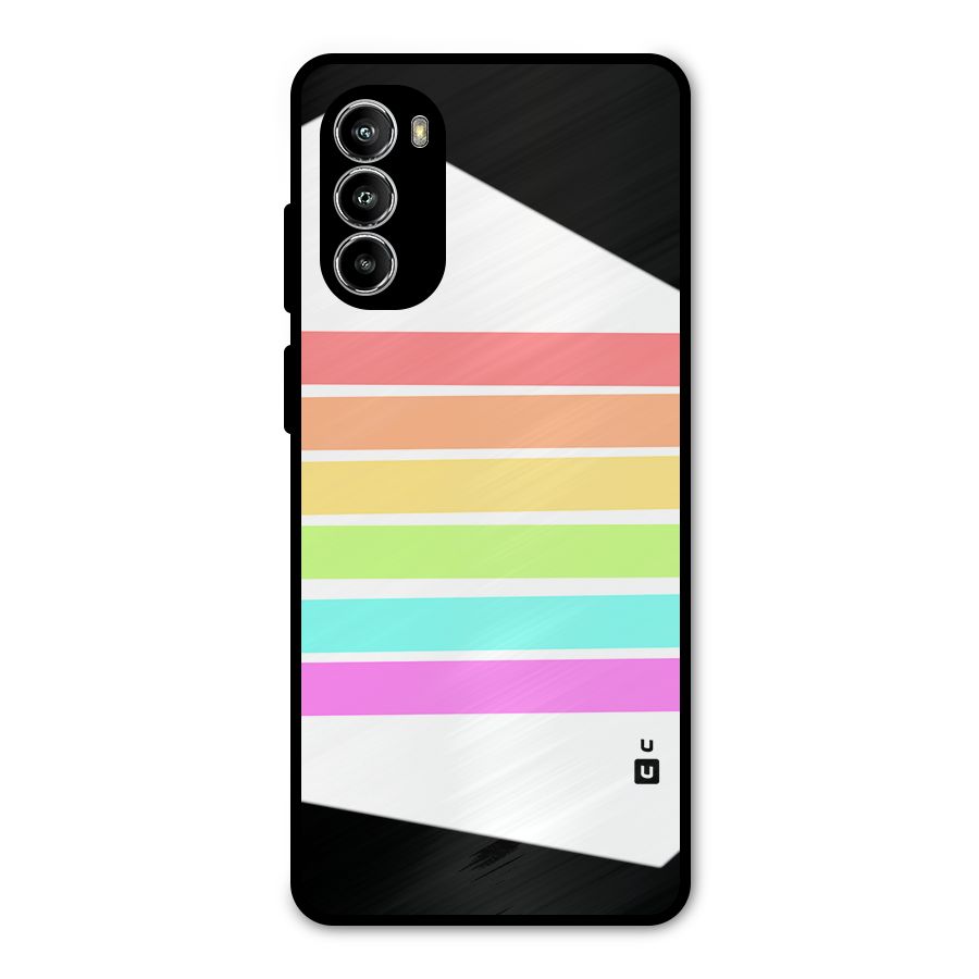 Pastel Pride Horizontal Stripes Metal Back Case for Moto G82