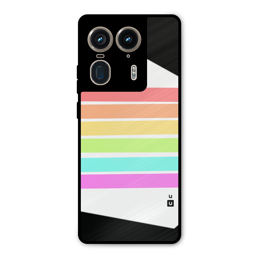Pastel Pride Horizontal Stripes Metal Back Case for Motorola Edge 50 Ultra
